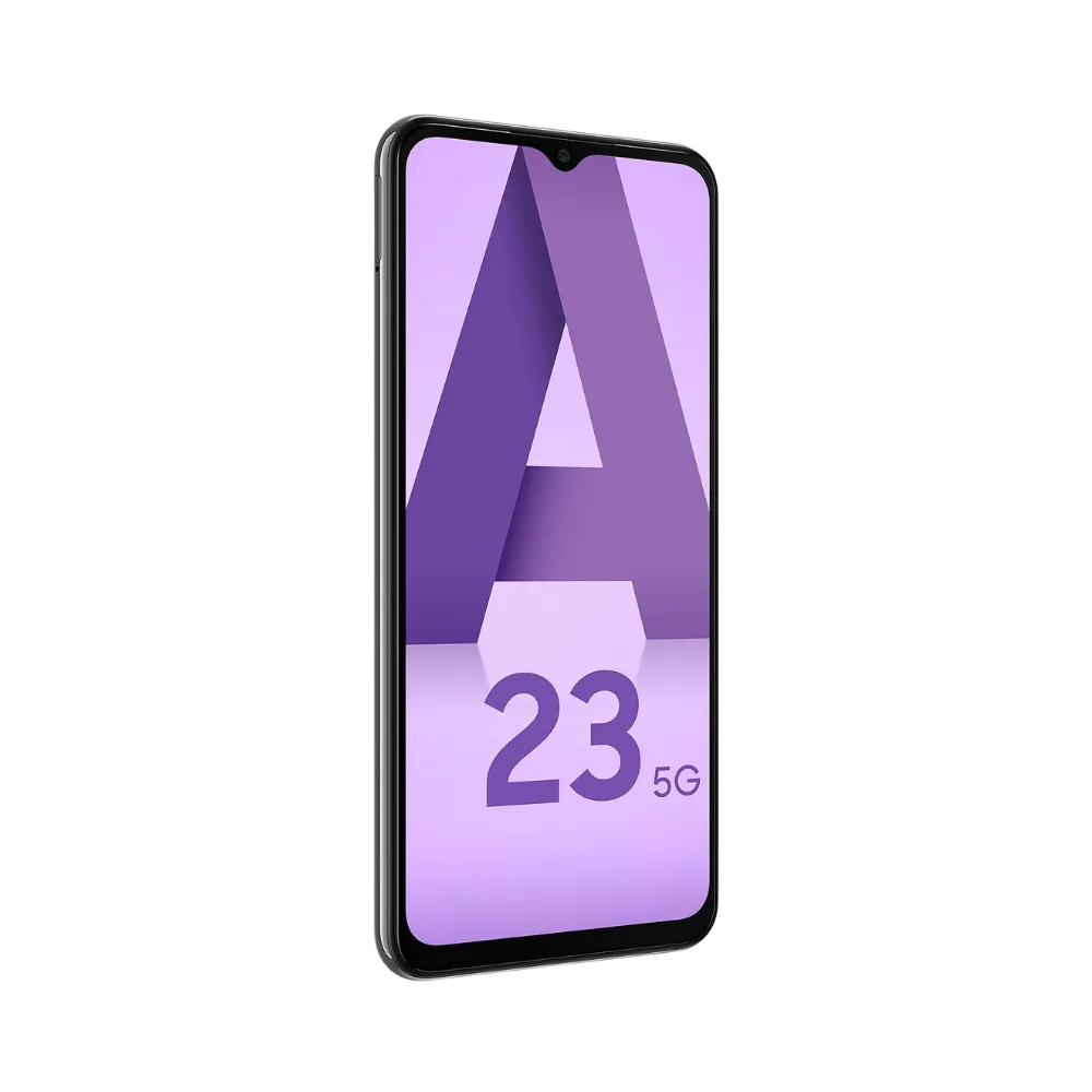 Écran complet Samsung Galaxy A23 5G affichant interface Android – remplacement écran fissuré ou tactile défectueux par iTelier Lyon – réparation express, pièces d’origine garanties 1 an, envoi national sécurisé.