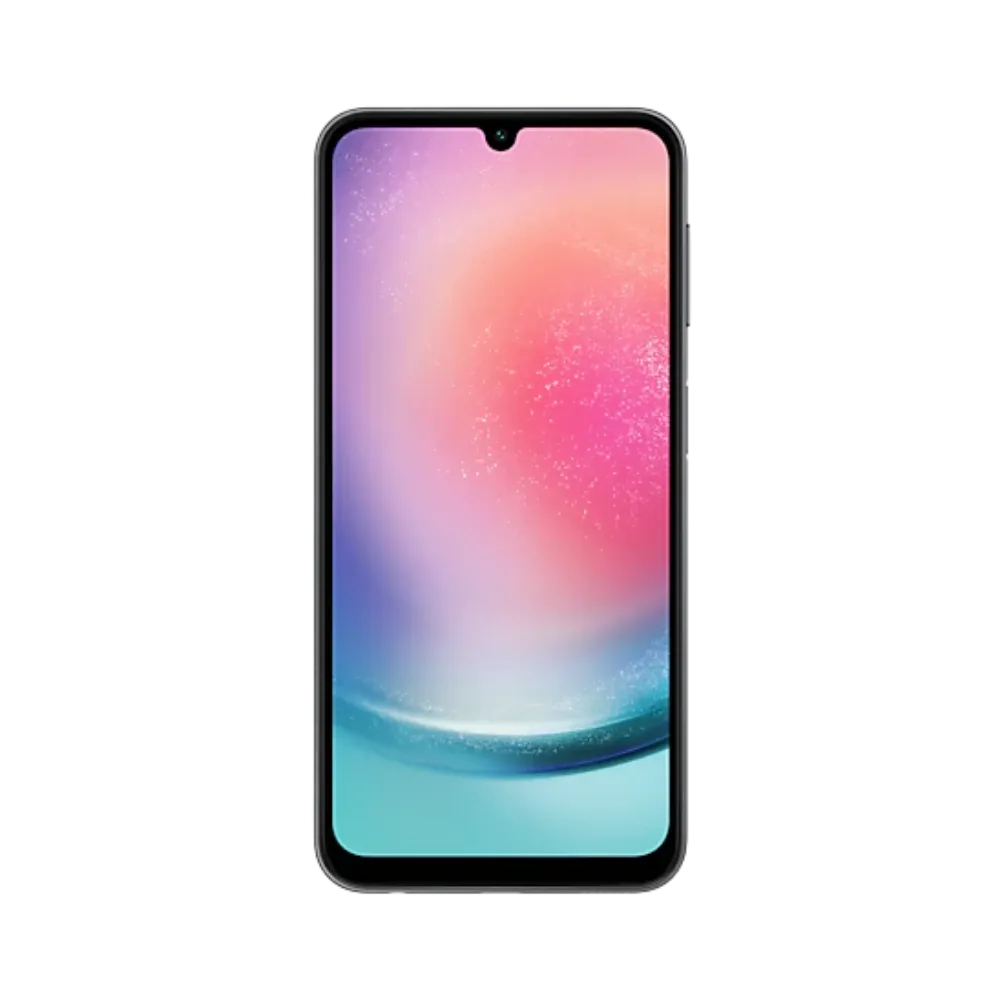 Écran complet Samsung Galaxy A24 4G affichant interface Android moderne – remplacement écran fissuré ou tactile défectueux par iTelier Lyon – réparation rapide, pièces d’origine garanties 1 an, envoi national sécurisé.