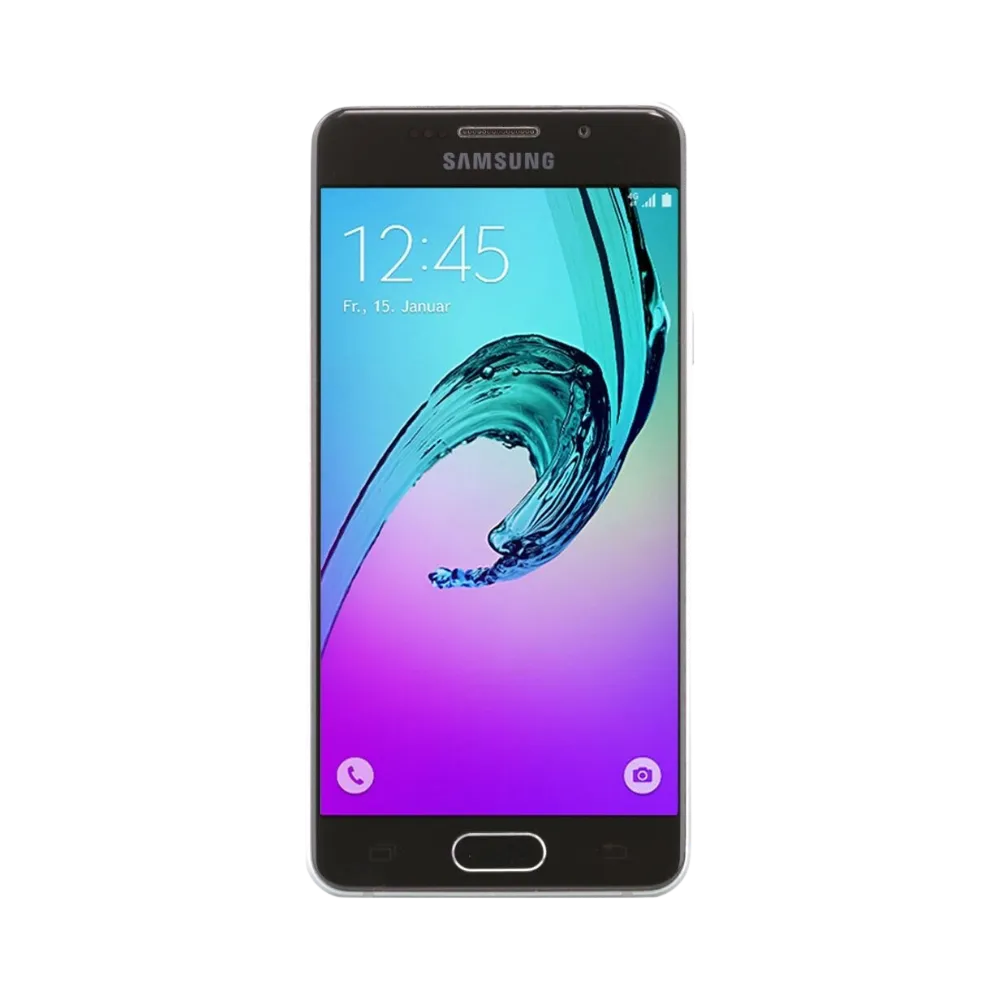 Écran avant Samsung Galaxy A3 2016 affichant fond violet – changement écran cassé ou tactile bloqué par iTelier Lyon – réparation rapide, pièces d’origine garanties 1 an, intervention en atelier expert.