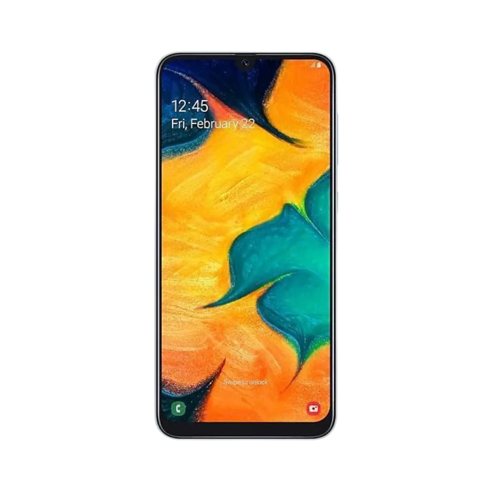 Écran complet Samsung Galaxy A30 affichant interface Android – remplacement écran fissuré ou tactile défectueux par iTelier Lyon – réparation rapide, pièces d’origine garanties 1 an, envoi national sécurisé.