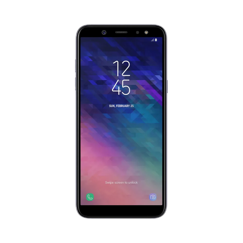 Écran complet Samsung Galaxy A6 2018 affichant interface Android – remplacement écran fissuré ou tactile défectueux par iTelier Lyon – réparation rapide, pièces d’origine garanties 1 an, envoi national sécurisé.
