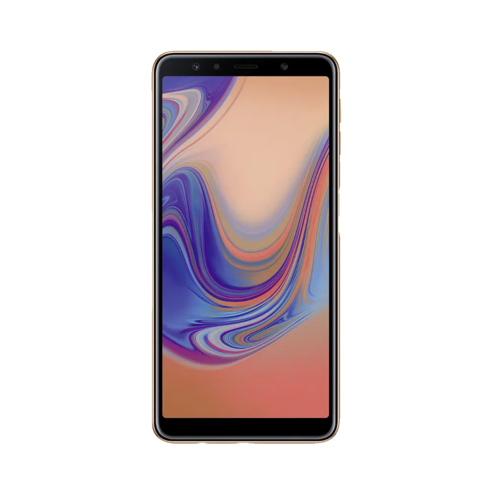Écran complet Samsung Galaxy A7 2018 affichant interface Android – remplacement écran fissuré ou tactile défectueux par iTelier Lyon – réparation rapide, pièces d’origine garanties 1 an, envoi national sécurisé.