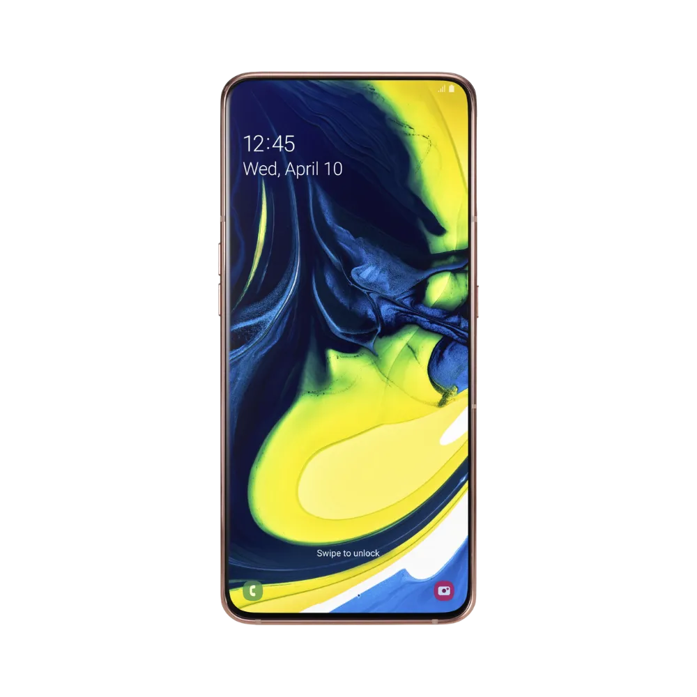 Écran complet Samsung Galaxy A80 affichant interface AMOLED – remplacement écran cassé ou tactile défectueux chez iTelier Lyon – réparation rapide, garantie pièces 1 an, service national.