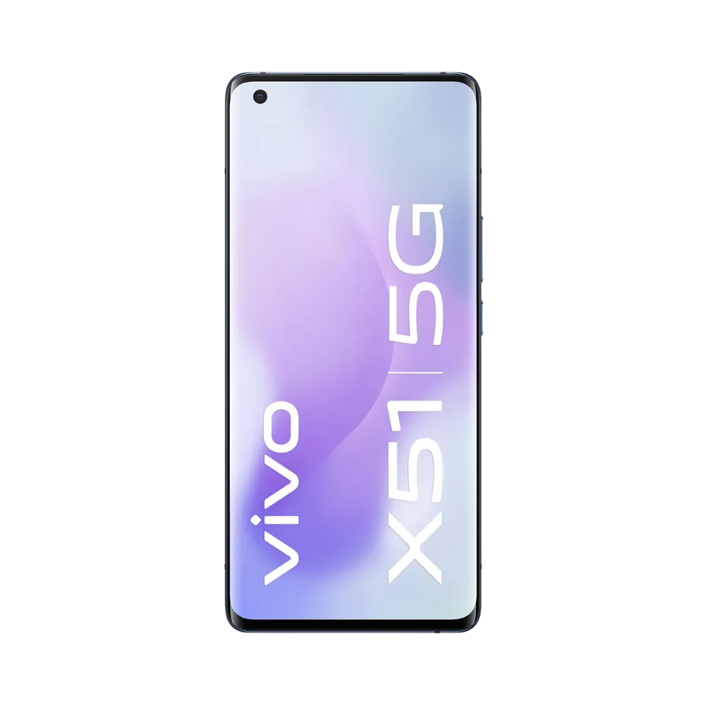 Vivo X51 5G avec écran AMOLED incurvé allumé, réparation express disponible chez iTelier Lyon : changement vitre, écran complet ou batterie avec garantie 1 an et service rapide.