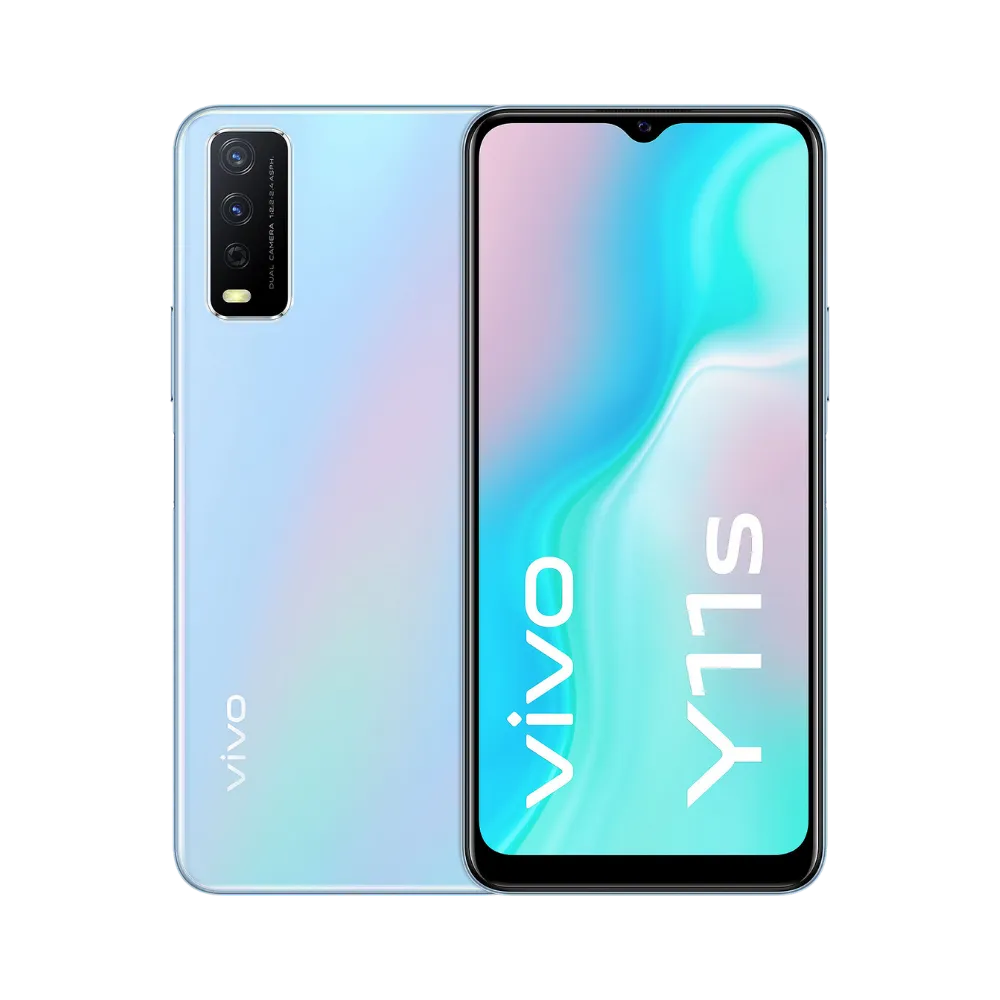 Vivo Y11s affiché de face et de dos, réparation smartphone iTelier Lyon : remplacement écran cassé, changement batterie, réparation connecteur de charge et vitre arrière, service rapide garanti 1 an.
