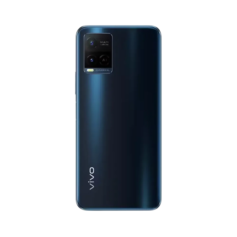 Vue arrière du Vivo Y21 avec module photo, réparation vitre arrière, caméra et châssis réalisée par iTelier Lyon, techniciens experts et pièces d’origine garanties 1 an.