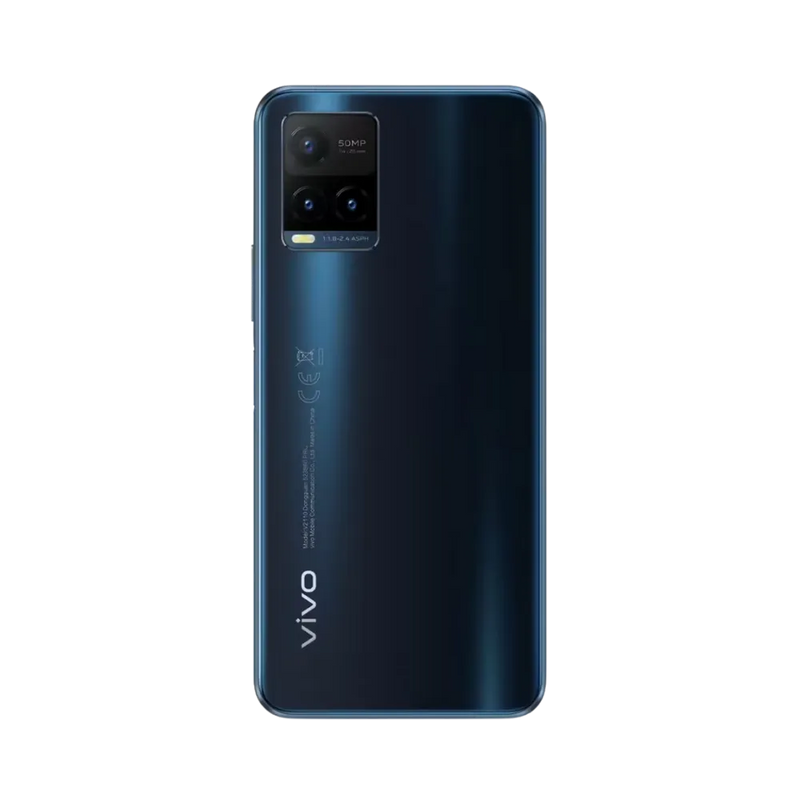 Vue arrière du Vivo Y21s avec module photo, réparation vitre arrière, caméra et connecteur assurée chez iTelier Lyon, service rapide avec pièces garanties 1 an.