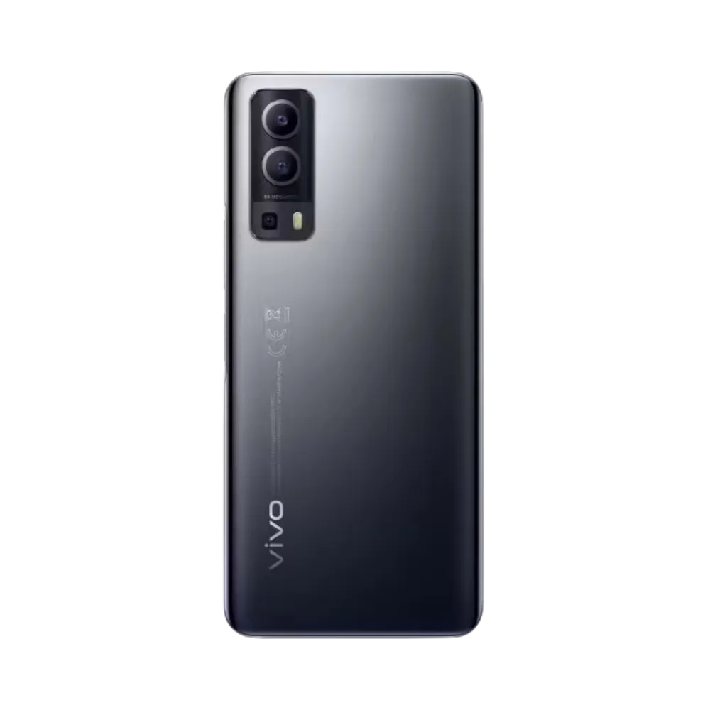 Vue arrière du Vivo Y72 5G avec son module photo, réparation vitre arrière, caméra et batterie assurée par iTelier Lyon avec garantie 1 an et diagnostic gratuit.