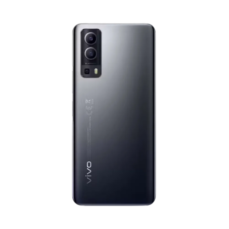 Vue arrière du Vivo Y72 5G avec son module photo, réparation vitre arrière, caméra et batterie assurée par iTelier Lyon avec garantie 1 an et diagnostic gratuit.