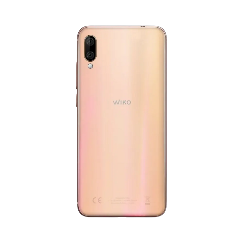 Vue arrière du Wiko View 3 Lite doré, réparation batterie ou vitre arrière chez iTelier Lyon, service en boutique et par correspondance avec pièces garanties.