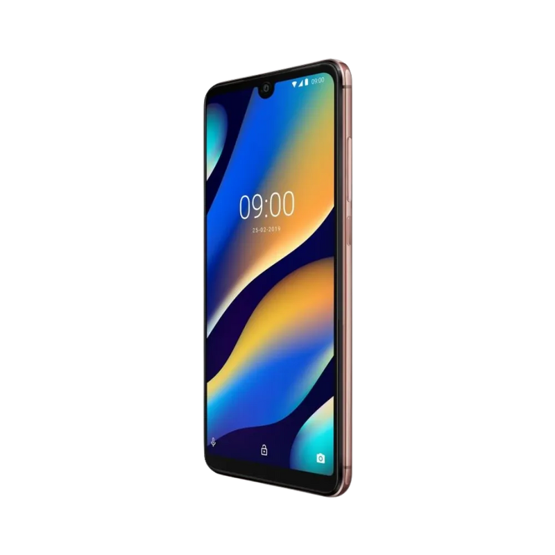 Vue avant du Wiko View 3 Lite doré, remplacement écran original et diagnostic gratuit chez iTelier Lyon, réparation express avec garantie un an.