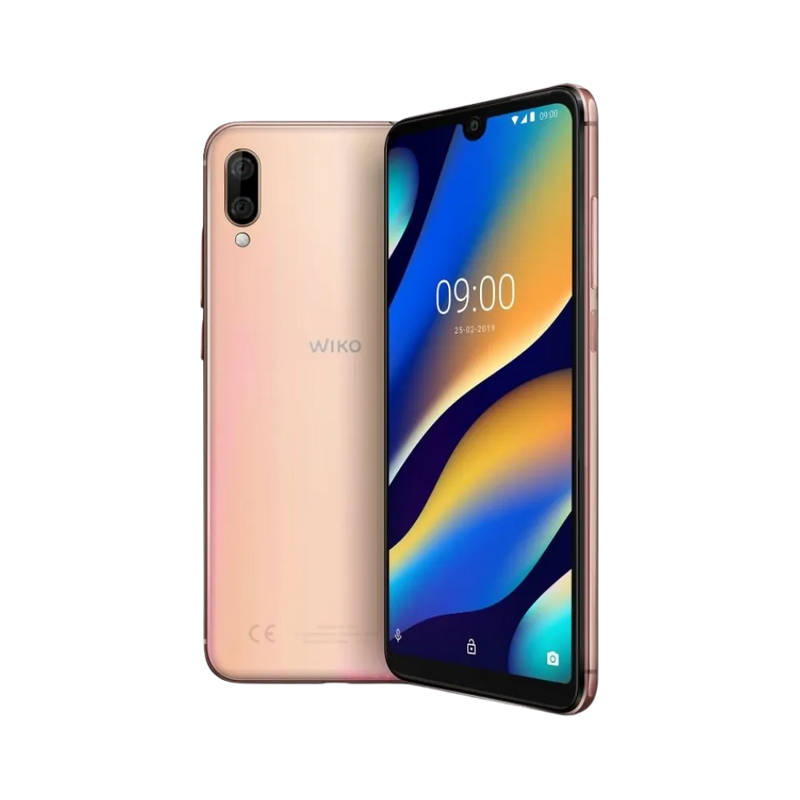 Wiko View 3 Lite doré vu de face et de dos, réparation écran original et batterie avec iTelier Lyon, service rapide, pièces d’origine garanties, envoi national sécurisé.