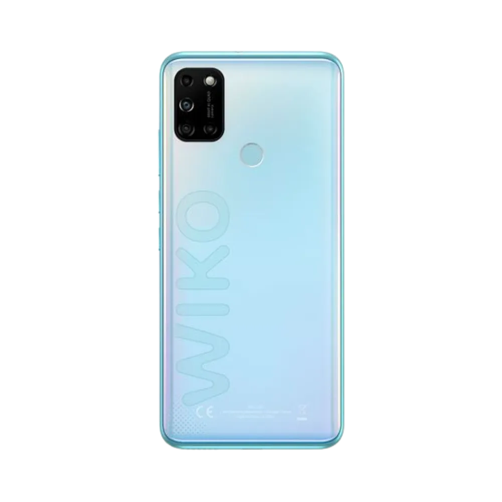 Vue arrière du Wiko View 5 Plus bleu clair, réparation batterie ou coque arrière avec iTelier Lyon, service en boutique ou par correspondance, pièces garanties.