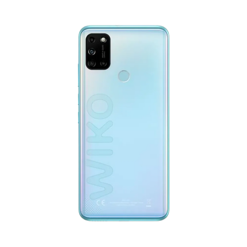 Vue arrière du Wiko View 5 Plus bleu clair, réparation batterie ou coque arrière avec iTelier Lyon, service en boutique ou par correspondance, pièces garanties.