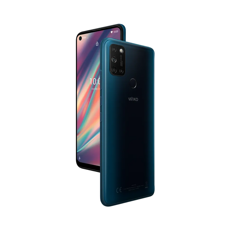 Wiko View 5 bleu foncé vu de face et de dos, réparation écran et batterie avec iTelier Lyon, service express, pièces d’origine garanties, envoi national sécurisé.