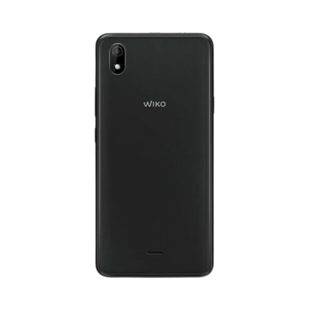 Vue arrière du Wiko Y61 noir, réparation batterie ou coque arrière avec iTelier Lyon, service en boutique ou par correspondance avec garantie pièces.