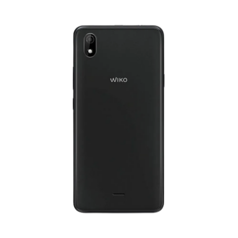 Vue arrière du Wiko Y61 noir, réparation batterie ou coque arrière avec iTelier Lyon, service en boutique ou par correspondance avec garantie pièces.