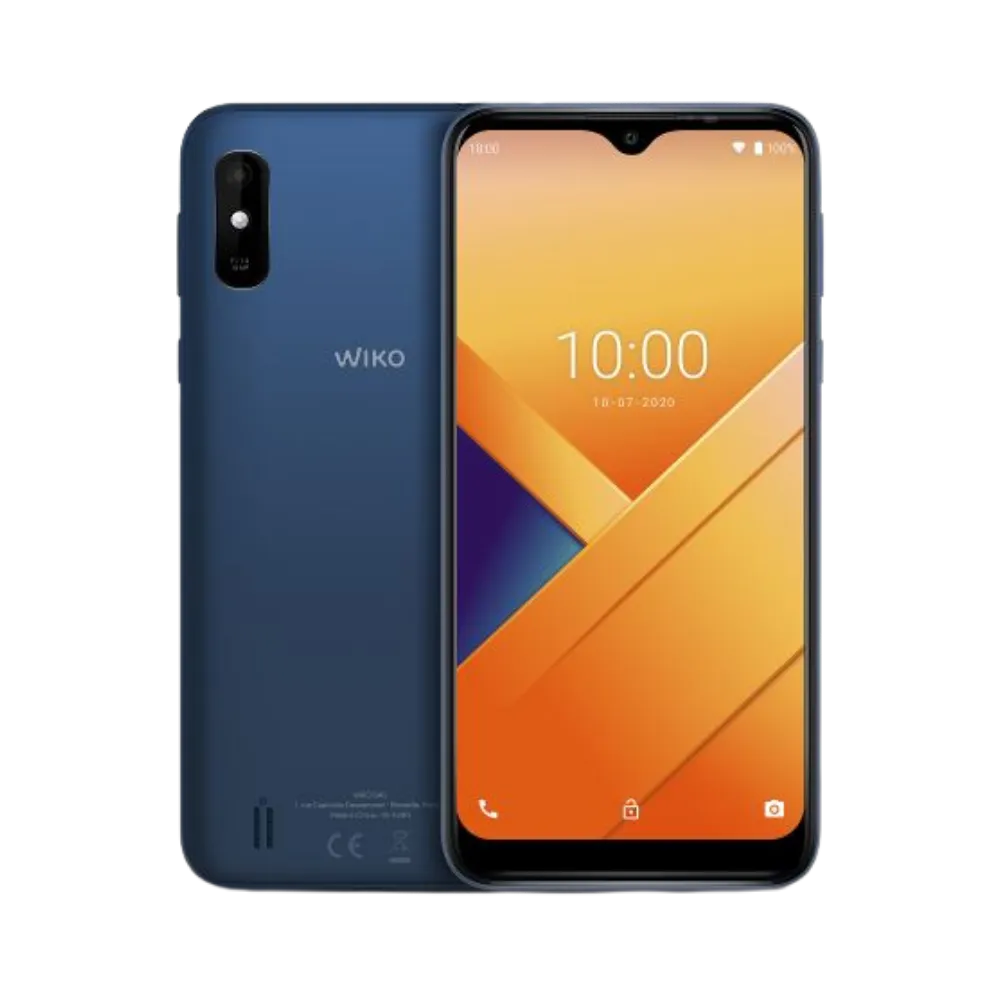 Vue arrière du Wiko Y81 bleu, réparation batterie ou coque arrière avec iTelier Lyon, envoi postal sécurisé et pièces garanties un an.