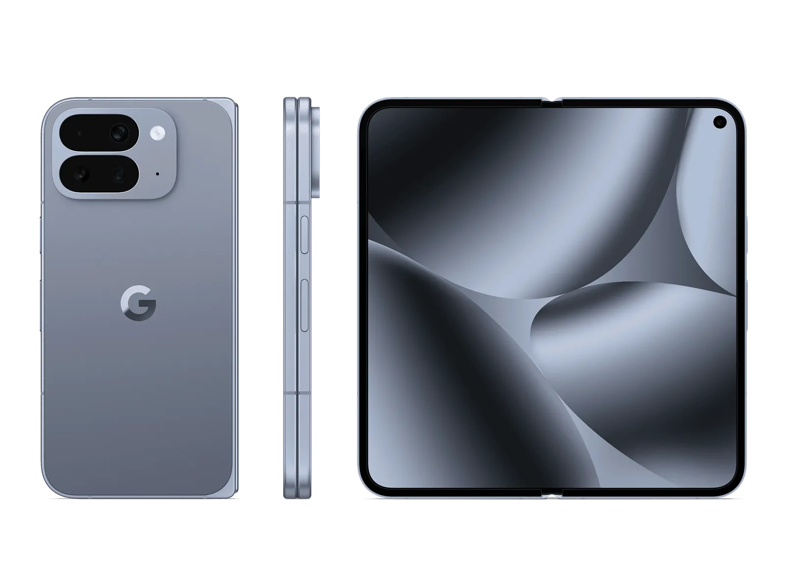 Google Pixel 10 Pro Fold 2025, smartphone pliable haut de gamme avec design titane, double écran OLED 120 Hz, charnière renforcée et résistance IP68.