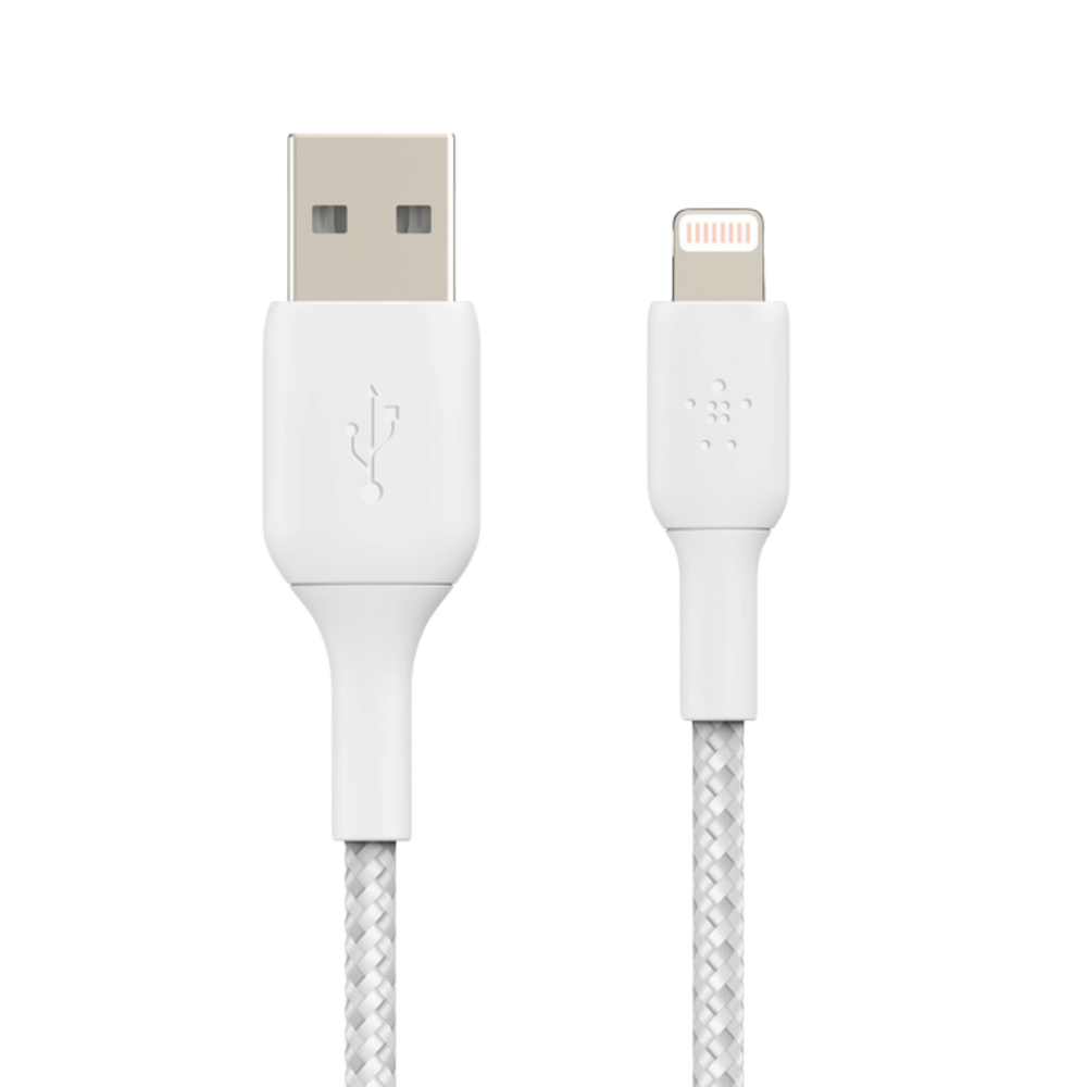 Câble USB vers Lightning Tressé (2m) Blanc