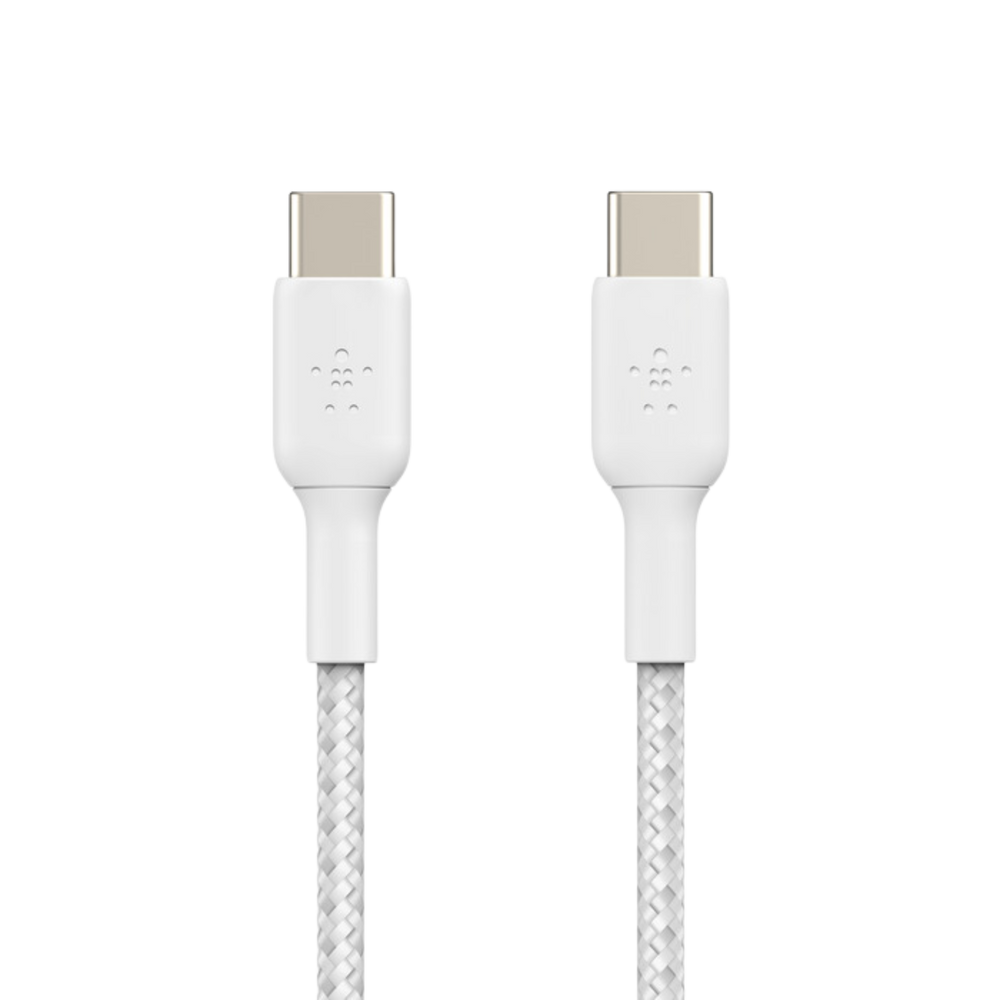 Câble USB-C vers USB-C Tressé (1m) Blanc - 60W