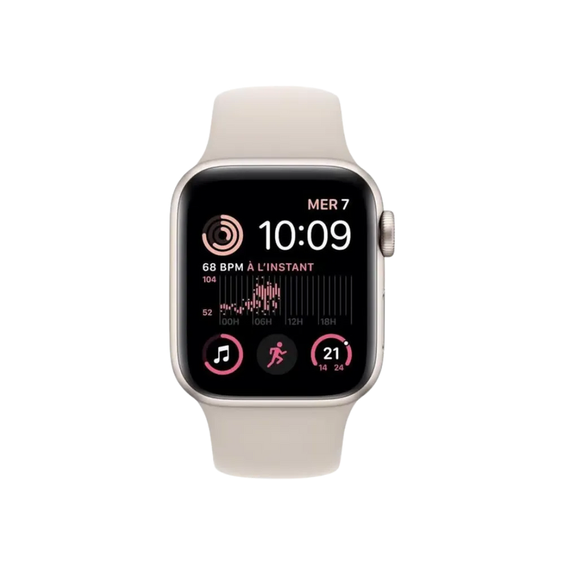 Écran Apple Watch SE 40mm affichant l'application Santé. Réparations complètes chez iTelier à Lyon, Oullins, Grigny ou Neuville-sur-Saône.