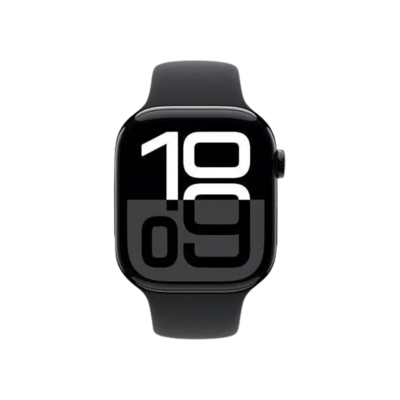 Écran Apple Watch Série 10 46mm en mode digital. iTelier répare votre montre à Lyon, Dardilly, Craponne ou Brignais avec garantie 12 mois.