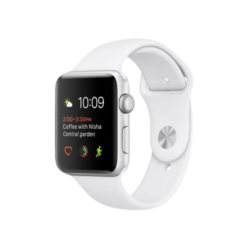 Apple Watch Série 2 38mm blanche affichant les notifications. Réparation à Lyon, Meyzieu, Sathonay-Camp ou Saint-Genis-Laval avec pièces garanties.