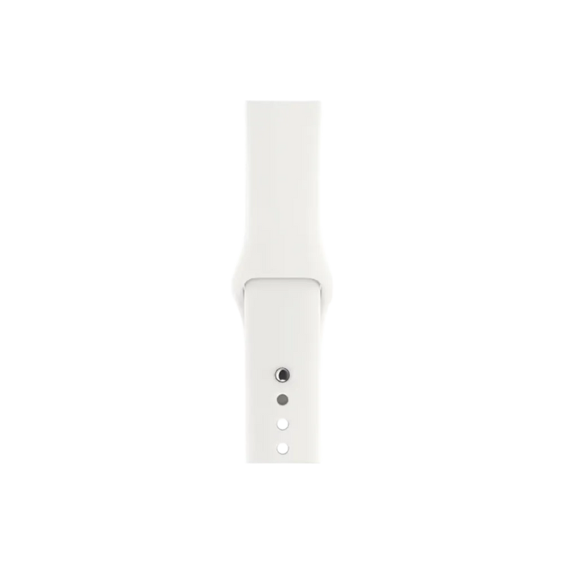 Bracelet blanc pour Apple Watch Série 3 38mm. Réparation express écran, batterie ou bouton chez iTelier à Lyon, Caluire-et-Cuire ou Décines.