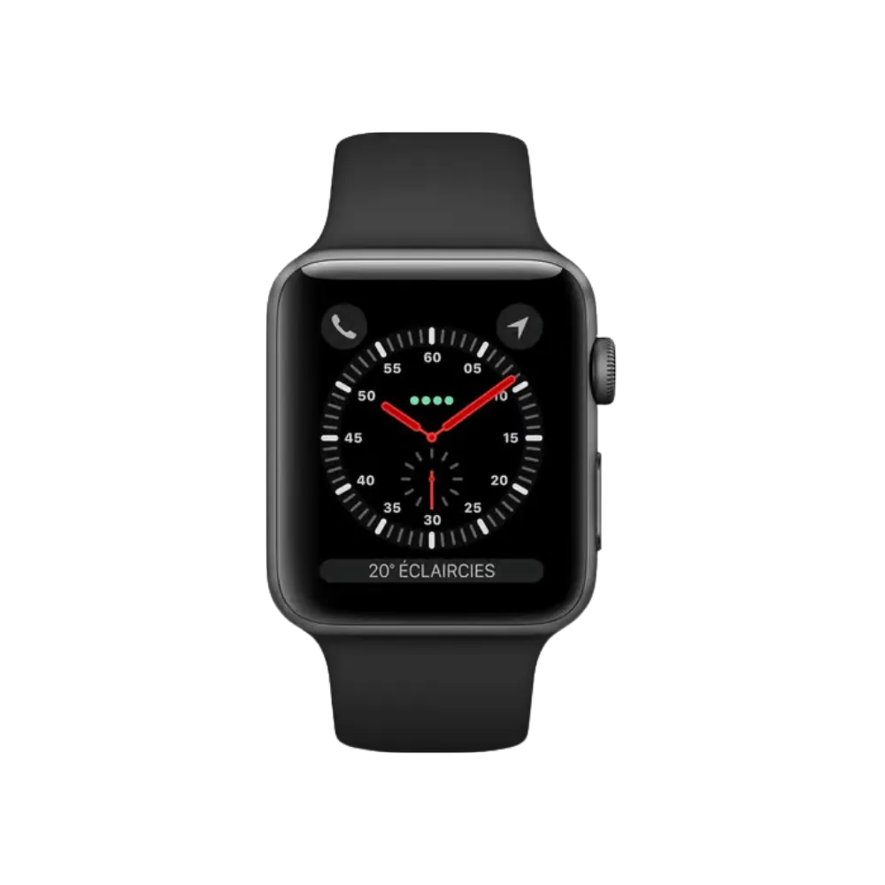 Cadran classique sur Apple Watch Série 3 42mm. Réparation rapide et garantie iTelier à Écully, Meyzieu, Vénissieux ou Fontaines-sur-Saône.