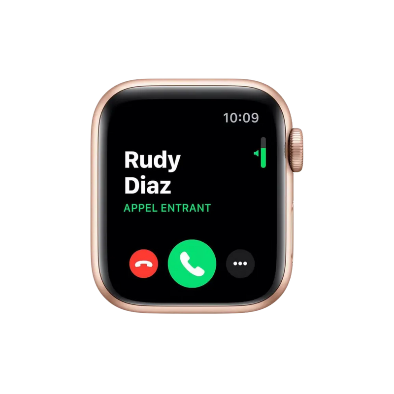 Écran d’appel Apple Watch Série 5 40mm. Réparation écran tactile, changement batterie, bouton ou fond arrière par iTelier à Vénissieux, Oullins, Sathonay-Camp, La Mulatière.