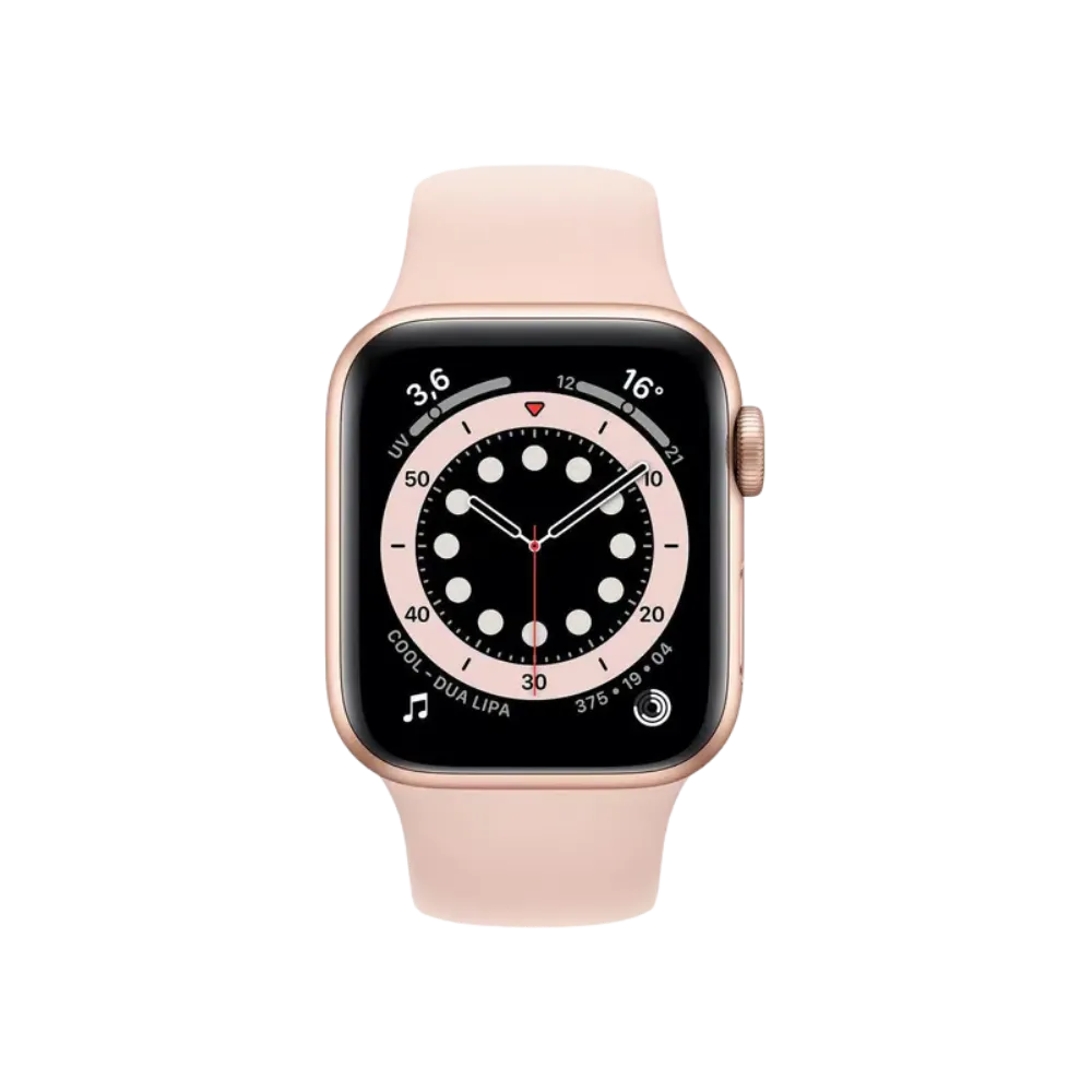 Apple Watch Série 6 40mm cadran rose gold. Réparation écran, remplacement bouton, cache arrière et batterie chez iTelier à Villeurbanne, Craponne, Tassin, Rillieux-la-Pape.