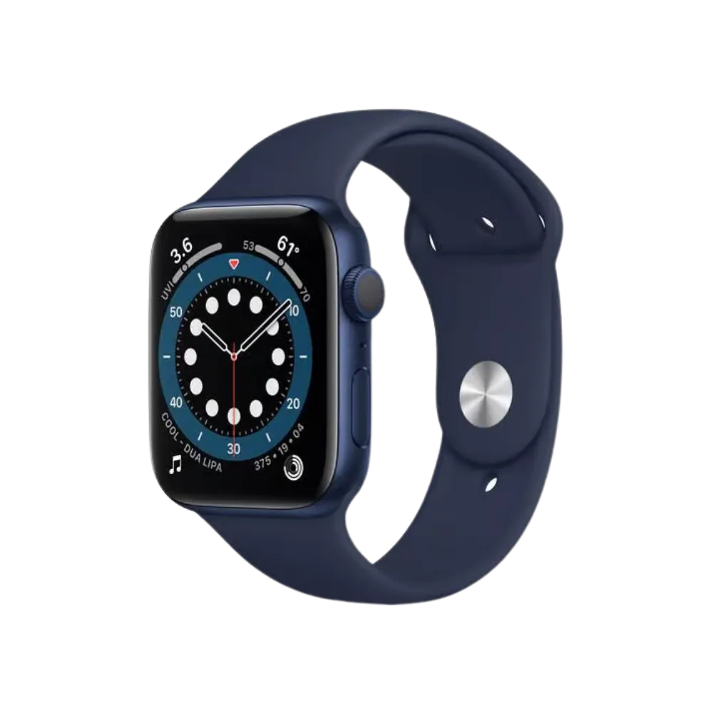 Apple Watch Série 6 44mm boîtier bleu. Réparation écran, batterie, boutons et cache arrière avec iTelier à Lyon, Saint-Genis-Laval, Tassin-la-Demi-Lune, Caluire.