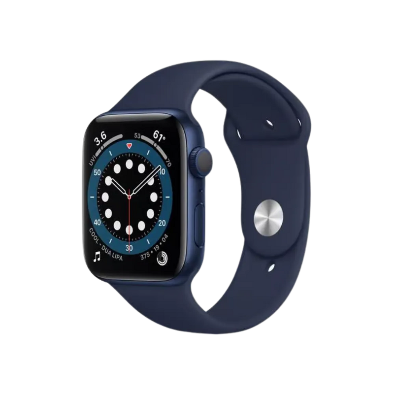 Apple Watch Série 6 44mm boîtier bleu. Réparation écran, batterie, boutons et cache arrière avec iTelier à Lyon, Saint-Genis-Laval, Tassin-la-Demi-Lune, Caluire.