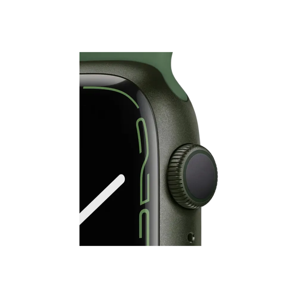 Détail bouton latéral Apple Watch Série 7 45mm. Réparations iTelier Lyon – bouton, batterie, écran, cache arrière – Caluire-et-Cuire, Meyzieu, Givors.