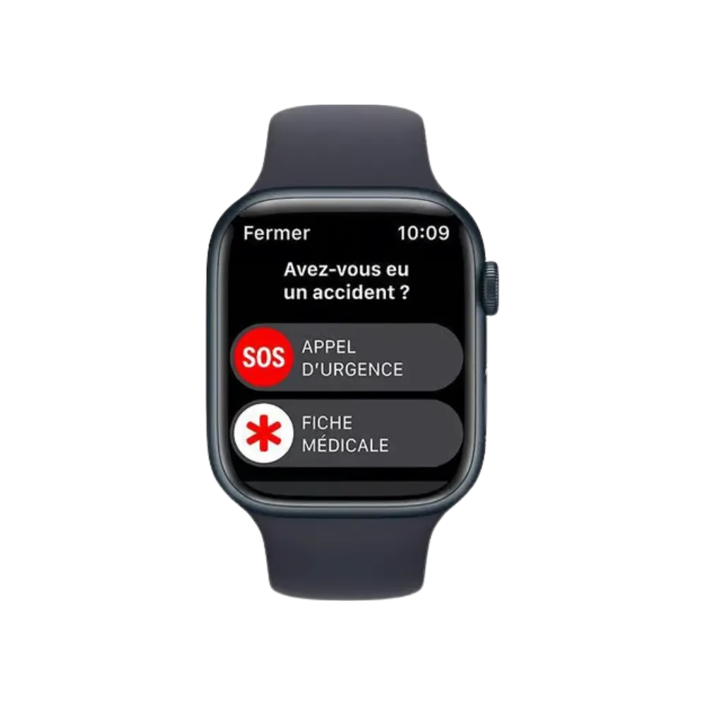 Apple Watch Série 8 45mm écran allumé. Réparation rapide chez iTelier à Lyon, Tassin, Saint-Genis-Laval, Sainte-Foy-lès-Lyon – pièces garanties 12 mois.