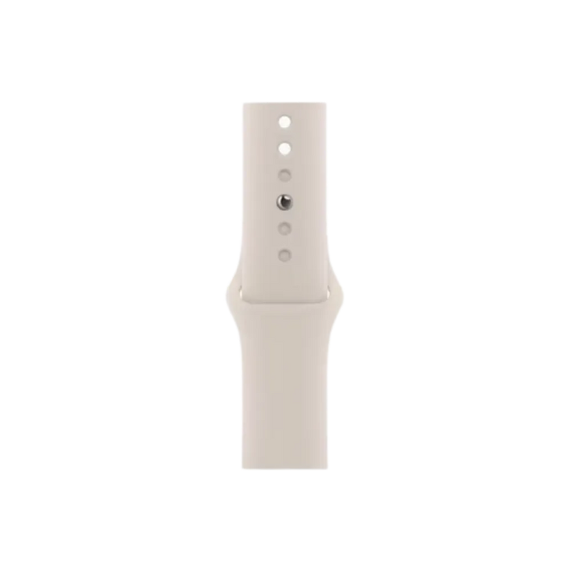 Bracelet et boîtier Apple Watch Série 9 41mm beige. Réparation boutons, cache arrière ou batterie chez iTelier à Lyon, Oullins, La Mulatière, Décines – prise en charge rapide.