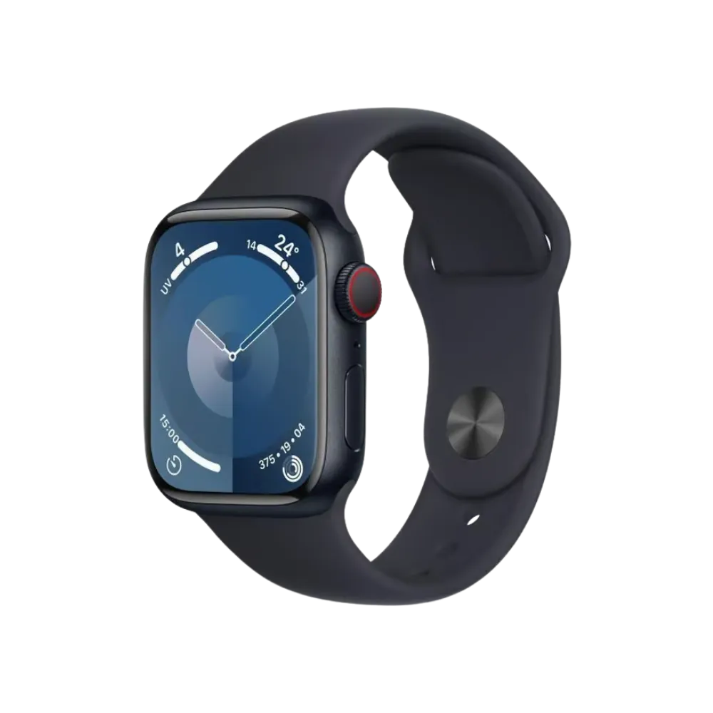 Apple Watch Série 9 45mm bleue vue de face. Réparation écran, batterie, boutons et cache arrière chez iTelier à Lyon, Bron, Francheville, Dardilly – garantie 1 an.