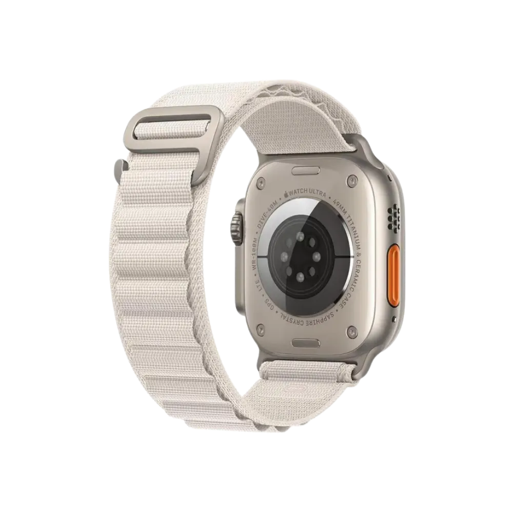 Vue arrière boîtier Apple Watch Ultra 49mm avec capteurs. Réparation iTelier à Lyon, Meyzieu, Sainte-Foy-lès-Lyon ou Givors.
