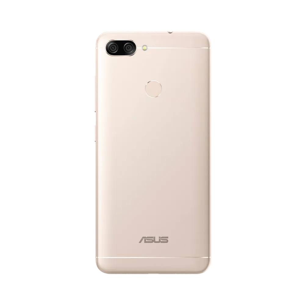 Vue arrière Asus Zenfone Max Plus M1 or avec double caméra, changement batterie et coque arrière chez iTelier Lyon, envoi sécurisé national, garantie pièces 1 an.