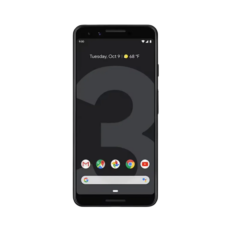 Pixel 3 avec écran allumé et fond sombre. Réparation dalle OLED, tactile HS ou écran noir chez iTelier Lyon. Diagnostic gratuit, intervention rapide et sécurisée.