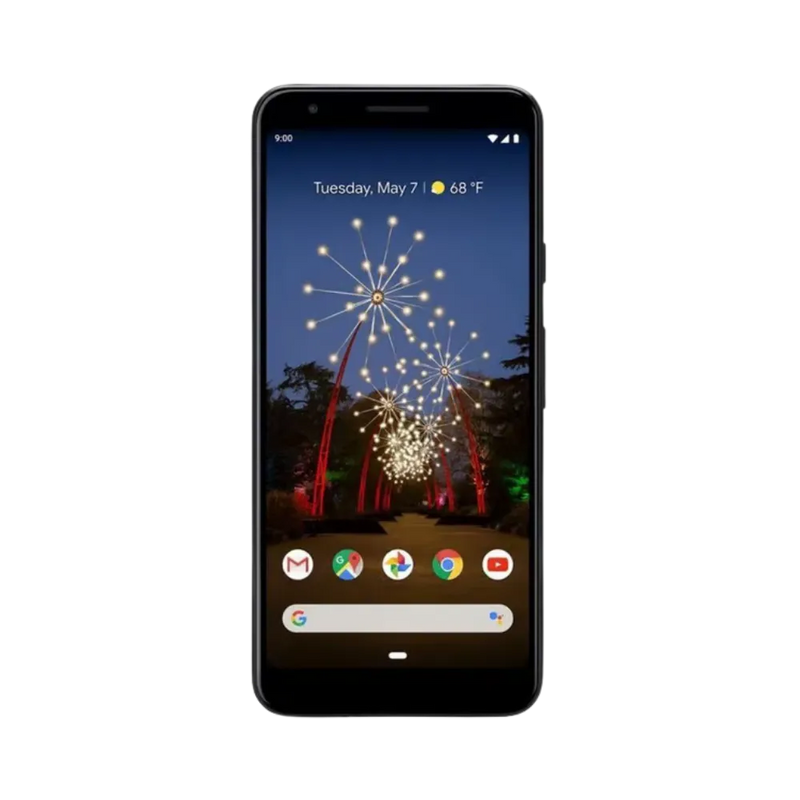 Écran du Pixel 3a allumé avec fond nuit. Réparation dalle OLED, écran noir ou tactile HS par iTelier Lyon. Prise en charge en boutique ou par envoi sécurisé.
