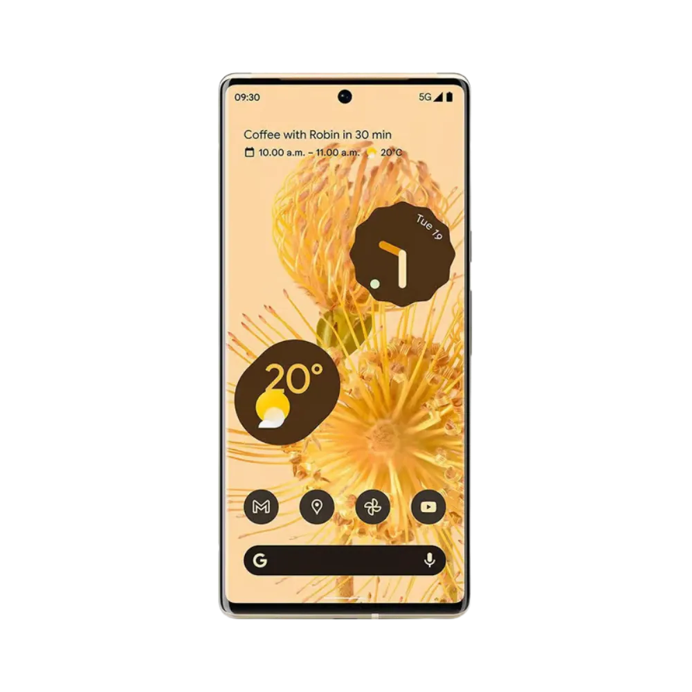 Pixel 6 Pro avec écran actif et interface Android. Réparation écran OLED, tactile non fonctionnel ou lignes verticales par iTelier Lyon. Diagnostic offert, pièces premium.