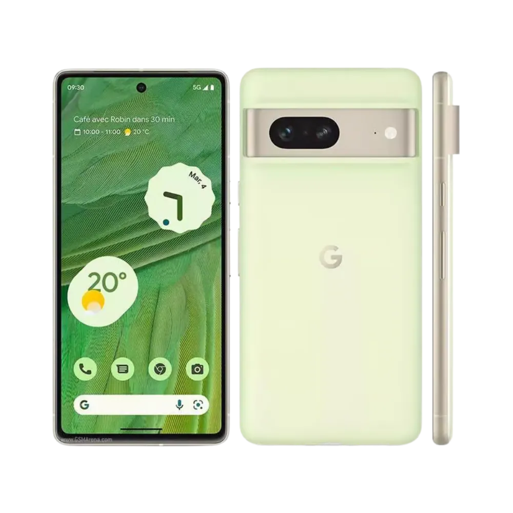 Double affichage du Pixel 7 dans la galerie produit. Réparation complète chez iTelier Lyon : écran, batterie, caméra, boutons. Intervention fiable, rapide, garantie.