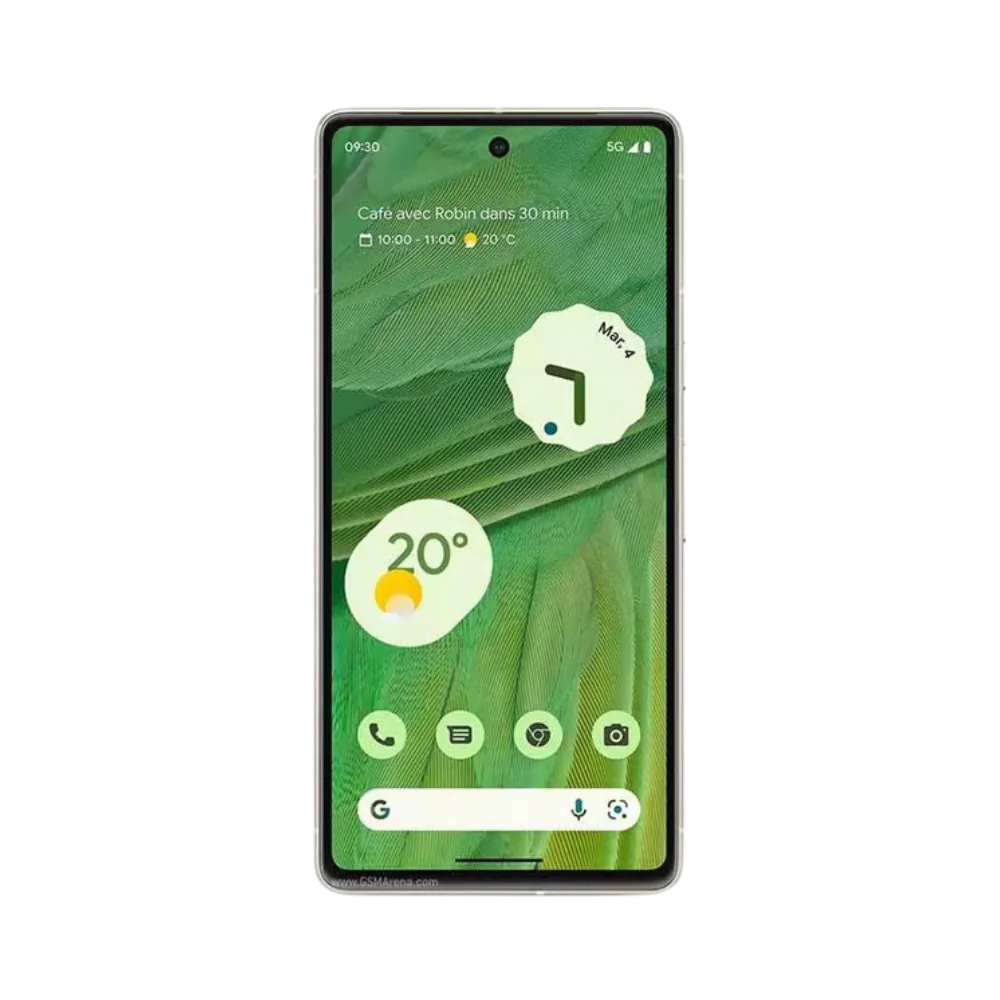 Écran du Pixel 7 avec interface Android. Réparation d’écran cassé, noir ou tactile HS chez iTelier à Lyon. Service rapide avec pièces d’origine et garantie 12 mois.