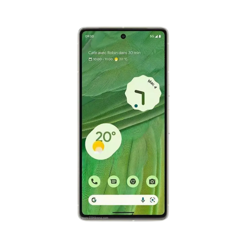 Écran du Pixel 7 avec interface Android. Réparation d’écran cassé, noir ou tactile HS chez iTelier à Lyon. Service rapide avec pièces d’origine et garantie 12 mois.