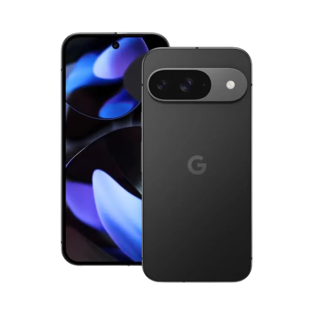 Angle arrière 3/4 du Pixel 9 noir, montrant la qualité de finition. Réparation rapide avec pièces garanties chez iTelier Lyon. Envoi depuis Bron, Dijon, Lyon 4, Francheville ou toute la France.