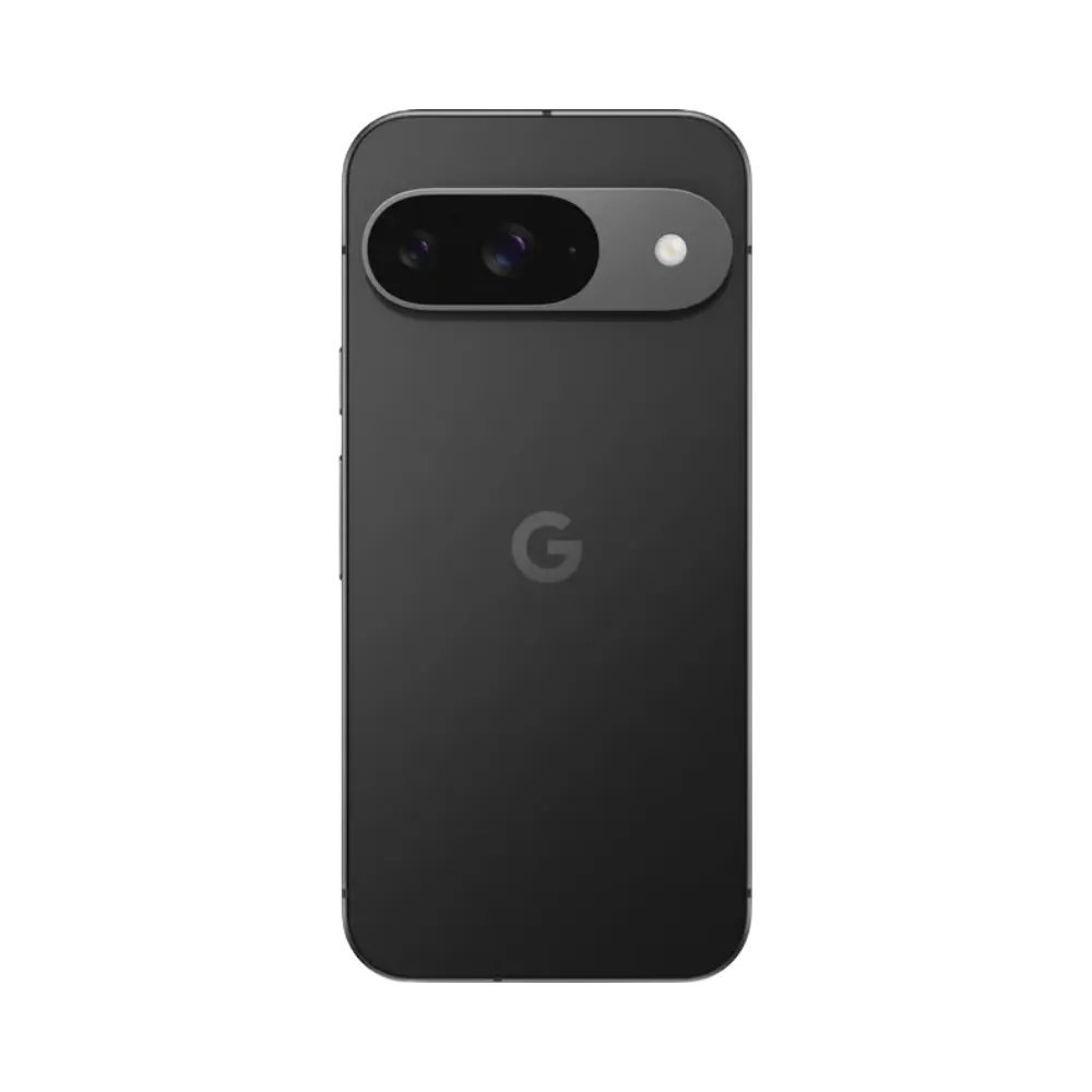 Vue arrière du Google Pixel 9 en noir mat, avec objectif photo large. Réparation caméra ou coque chez iTelier Lyon. Envoi depuis Écully, Saint-Étienne, Lyon 2, Tassin ou Clermont-Ferrand.