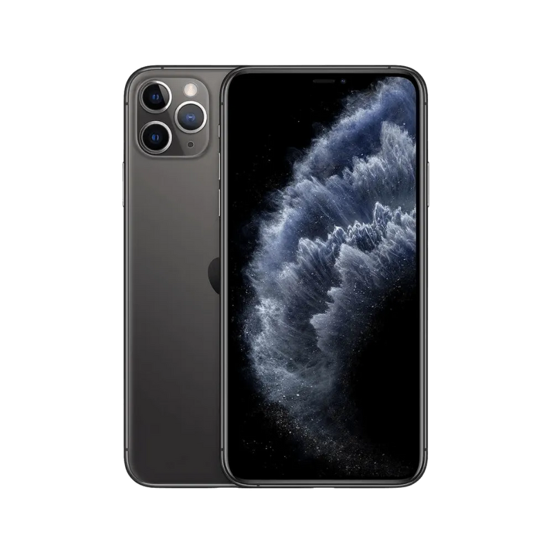 iPhone 11 Pro Max vert nuit vu de face et de dos. Réparation écran OLED Super Retina ou vitre arrière chez iTelier à Lyon. Garantie 12 mois.