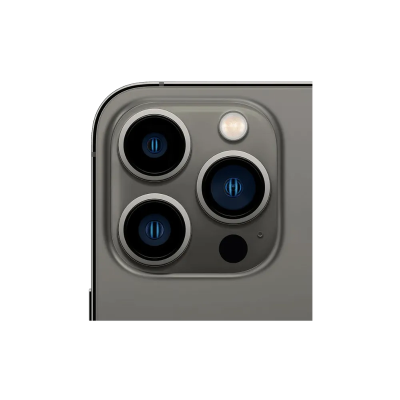 Triple capteur de l’iPhone 13 Pro graphite. Réparation module caméra ou lentille fissurée à Lyon. Pièces premium garanties 1 an.